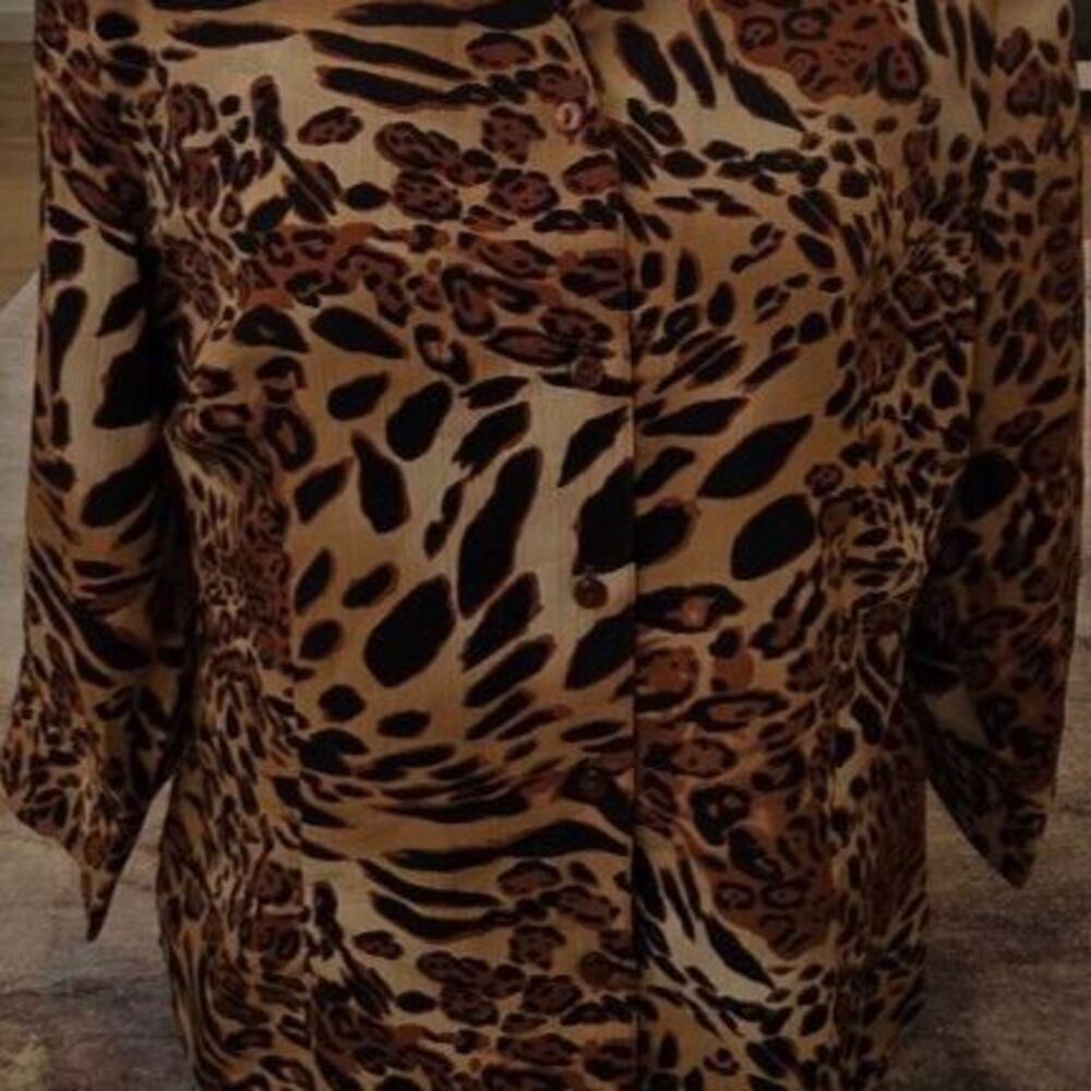 Notation Animal Print Jacket Leopard Tiger Button… - image 2